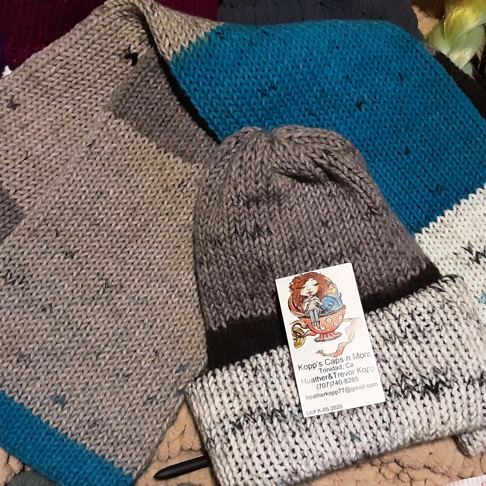 Beanie and scarf set handmade on knitting  loom
